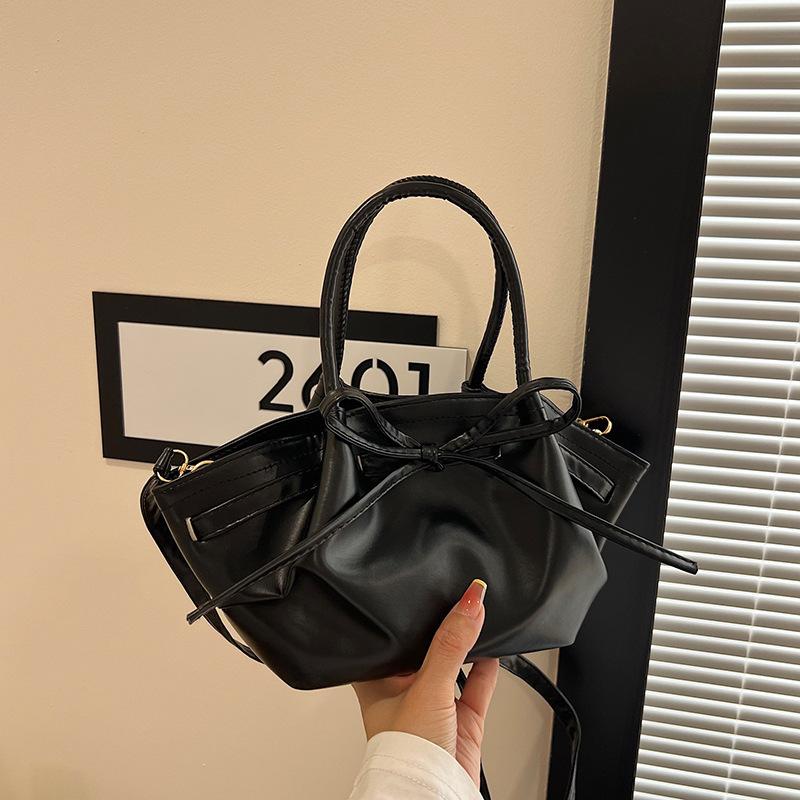 Korean Version of Bow Fresh 2025 Spring and Summer Trendy Fashion Water Bow Crossbody Portable Vegetable Basket Bag Woman