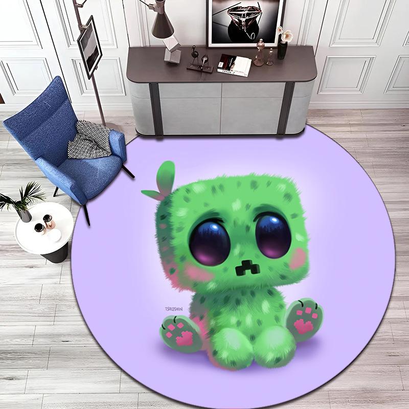Sandbox Electronic Xbox Games Minecraft Circular Carpet Household Goods Decoration Anti Slip Home Table and Chair Mat Aisle Door Mat Carpet D12