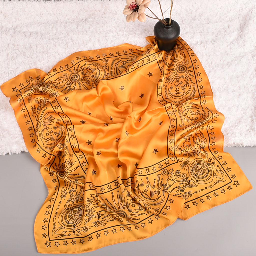 

Женский шарф, шарфы, платок с принтом, шейный шарф, бандана жёлтый