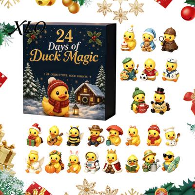 Süßes Enten-Spielzeug Adventskalender Kalender, 24-Tage Weihnachts-Countdown-Box mit Acryl-Spielzeug, Baumhänge-Dekoration, Feiertagsgeschenk für Liebhaber Sammlerstück