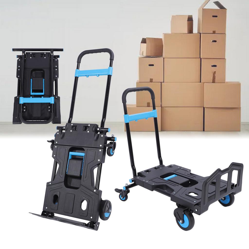 Folding Hand  , 330lb Large Capacity Load Hvy Duty Portable Trolley Made of Sturdy Steel Frame Hand   for Outdoor Camping Supermarket Shopping