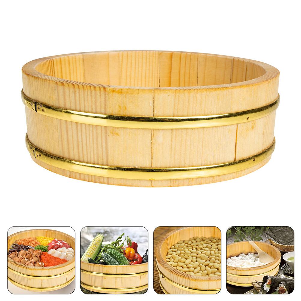 Japonská dřevěná nádoba na sushi podnos na jídlo bibimbap vaření dřevo míchací nádoba na rýži kuchyňské úložiště 28 cm