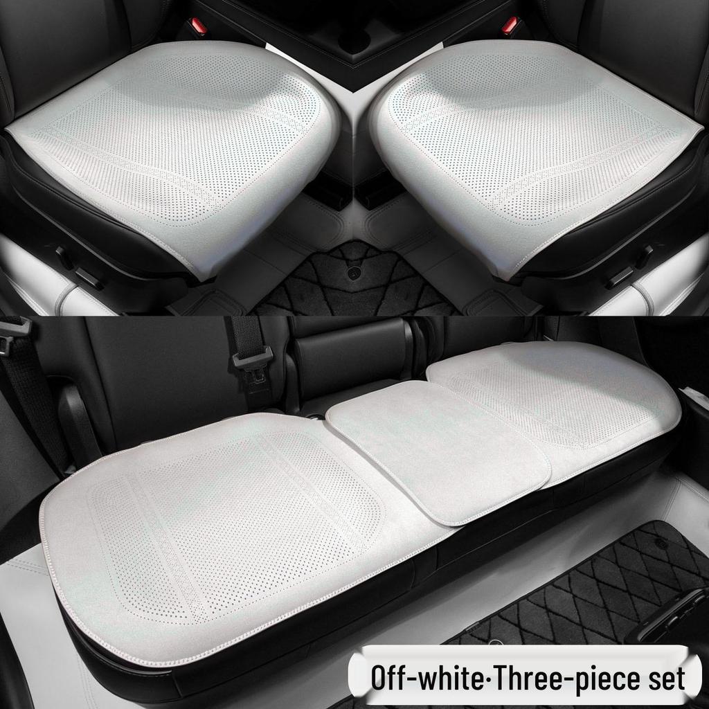 Breathable Suede Velvet Car Seat Cushion for Driver - Perforated, All-Season Cover