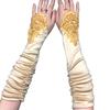 Medium And Long Stretch Satin Flower Piece Embroidery Foreign Trade Folds 1920 Ball Dress Accessories Gloves