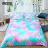 Fish Scales Duvet Cover Set Bedding Set Colorful Mermaid Scale Quilt Cover Pillowcase Queen Size Girls 2/3pcs Comforter Cover Three-piece Set