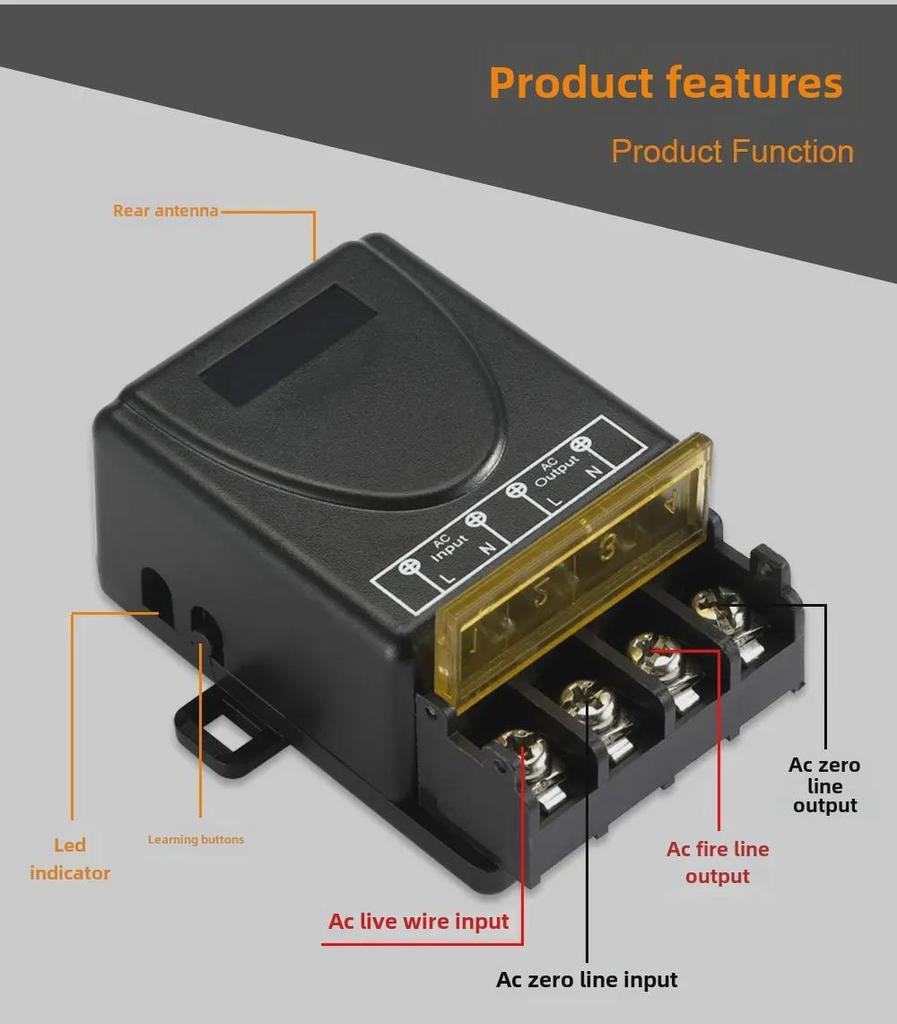 220V High-Power Wireless Remote Control Water Pump Switch
