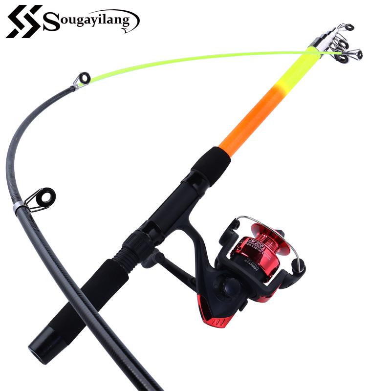 Kids Sougayilang Fishing Rod Reel Combos Carbon Fiber Telescopic With Spinning Reel For Travel Saltwater Freshwater Fishing 2 4m 7 87ft Fishing Pole