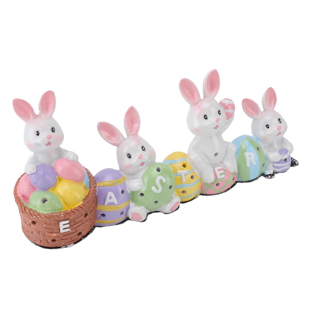 Easter Eggs Bunny Decoration Hand Made Resin Easter Eggs Bunny Centerpiece Decorative Vibrant Rabbit