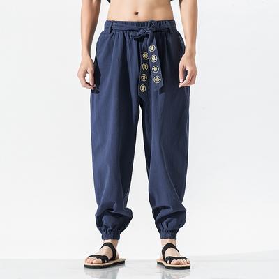 Pantaloni Kung Fu cinesi da uomo Pantaloni Tai Chi Training Wushu Bottoms Lace Up Arts Sports