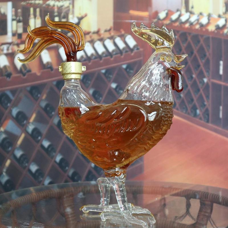 Glass Bottle Sealed White Spirit Bottle Household Glass Zodiac Chinese Chicken White Wine Empty