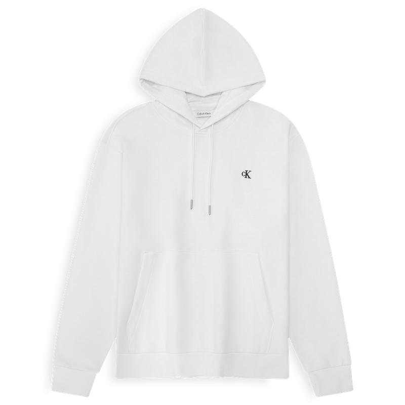 Calvin Klein Ck Embroidered Letter Fleece Hoodie Men hoodies Moonlight-White 40QM431-YAA