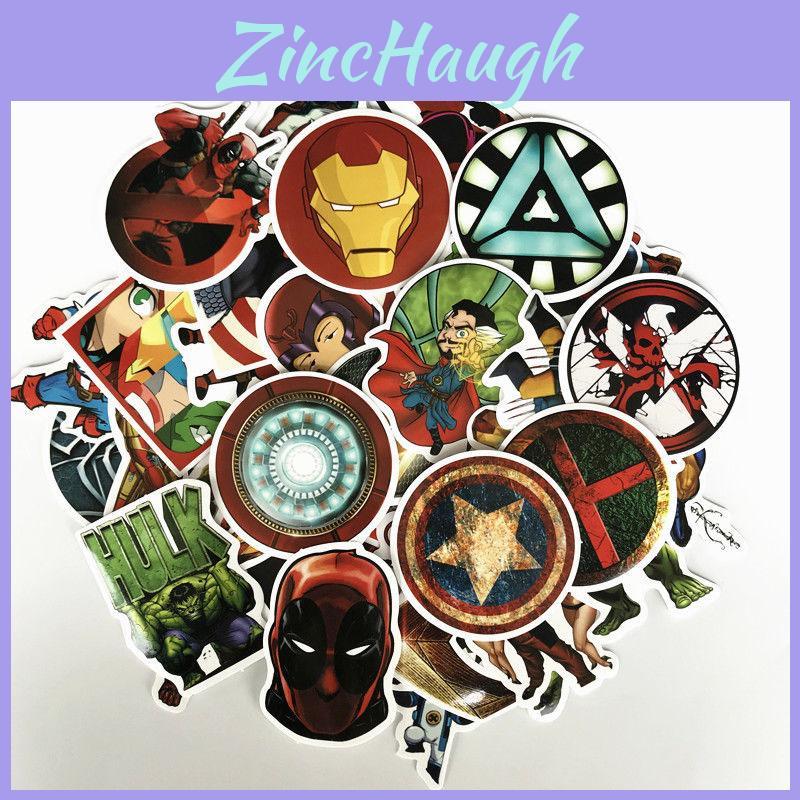 50 Pcs Avengers Super Hero Stickers Set Ideal For Car Laptop And Skateboard Decor
