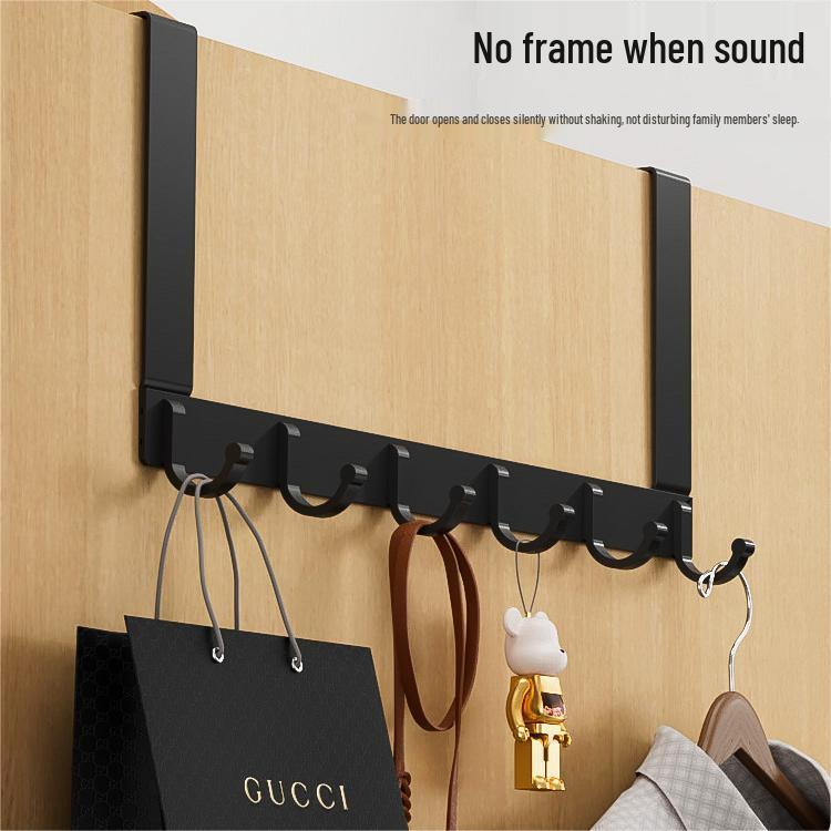 Door Back Hook Rack: Punch-Free, No-Trace Coat & Hat Storage Organizer for Bedroom