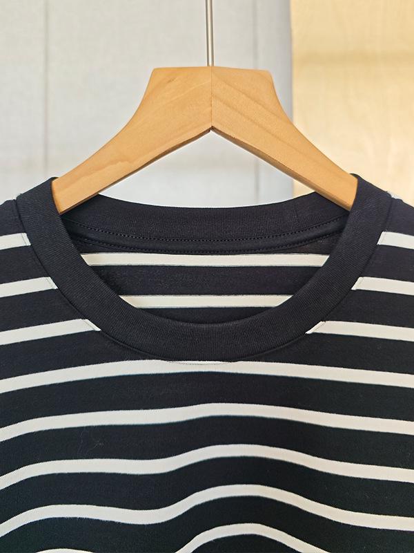 Striped Smiley Face Long Sleeve Round Neck Top - Autumn/Winter 2025 Collection