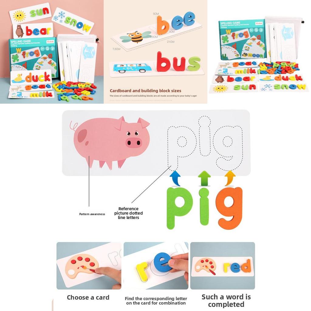 Wooden Alphabet Puzzle For Kids Educational Toy With Word Building For Preschool Learning