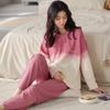 Women's Cartoon Cotton Pajama Set – Long Sleeve, Long Pants, Casual Wear for Spring & Autumn, Wearable Outdoors, Two-Piece.