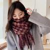 Autumn and Winter Scarves Women's Winter High-end Scarves Thickened and Warm Tonglu Imitation Cashmere Plaid Scarves