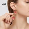 Festive Red Green Earrings 1 Pair Christmas for Women, Xmas Tree Dangle Stud Earrings, Sparkling Rhinestone Holiday Festival Accessories Jewelry Women