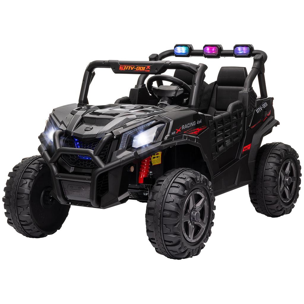 24V 2 Seater Kids Electric Car with Remote Control, Suspension System, Slow Start, 3 Speeds, for 3-8 Years, Black