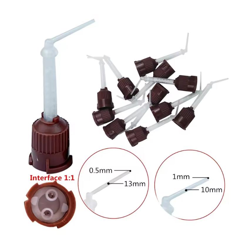 50 Pièces Embouts de Mélange Solidification Dentaire Mélangeurs Jetables Dentisterie Bozzles Tube de Mélange Fournitures Dentaires