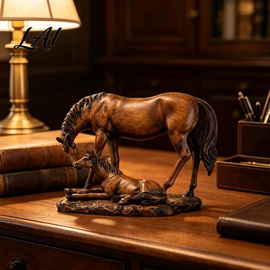 Resin Sculptures Animal Sitter Sitting Farmhouse for Shelf Figurine, Whimsical Dangling Leg Donkey, Highland