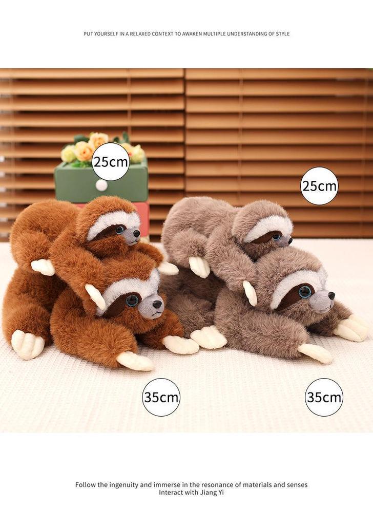 Cute Lying Sloth Plush Toy - Simulated Animal Ornament for Children