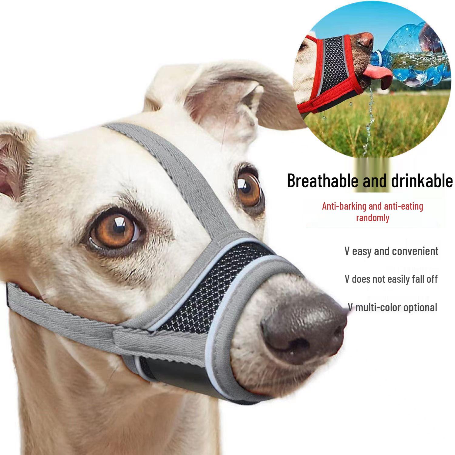 

Adjustable Breathable Dog Muzzle - Lick & Bite Proof, Drink Friendly Pet Mask L
