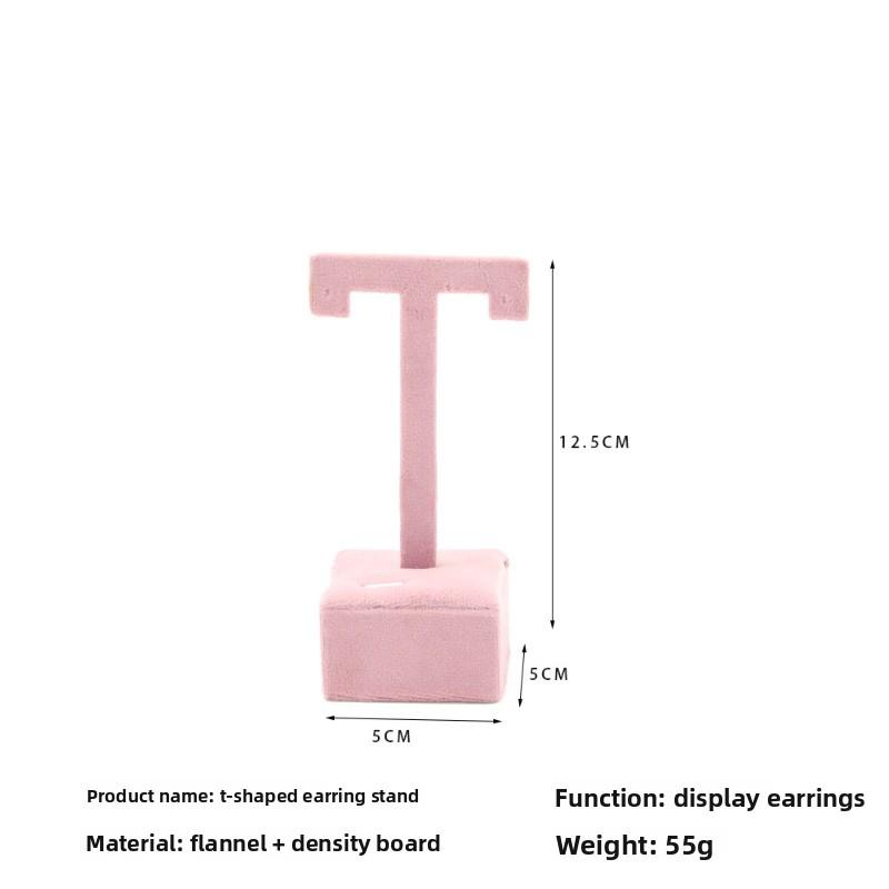 Jewelry Display Stand - Pink Velvet Showcase for Necklaces, Rings, and Accessories