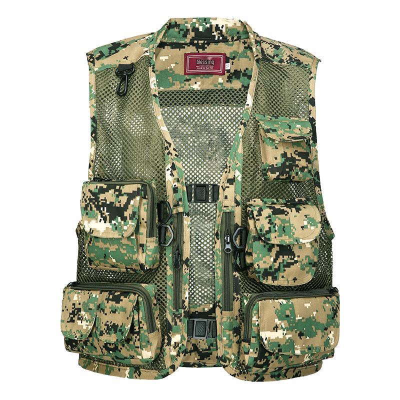 Men's Breathable Multi-Pocket Outdoor Vest for Fishing, Photography, and Workwear