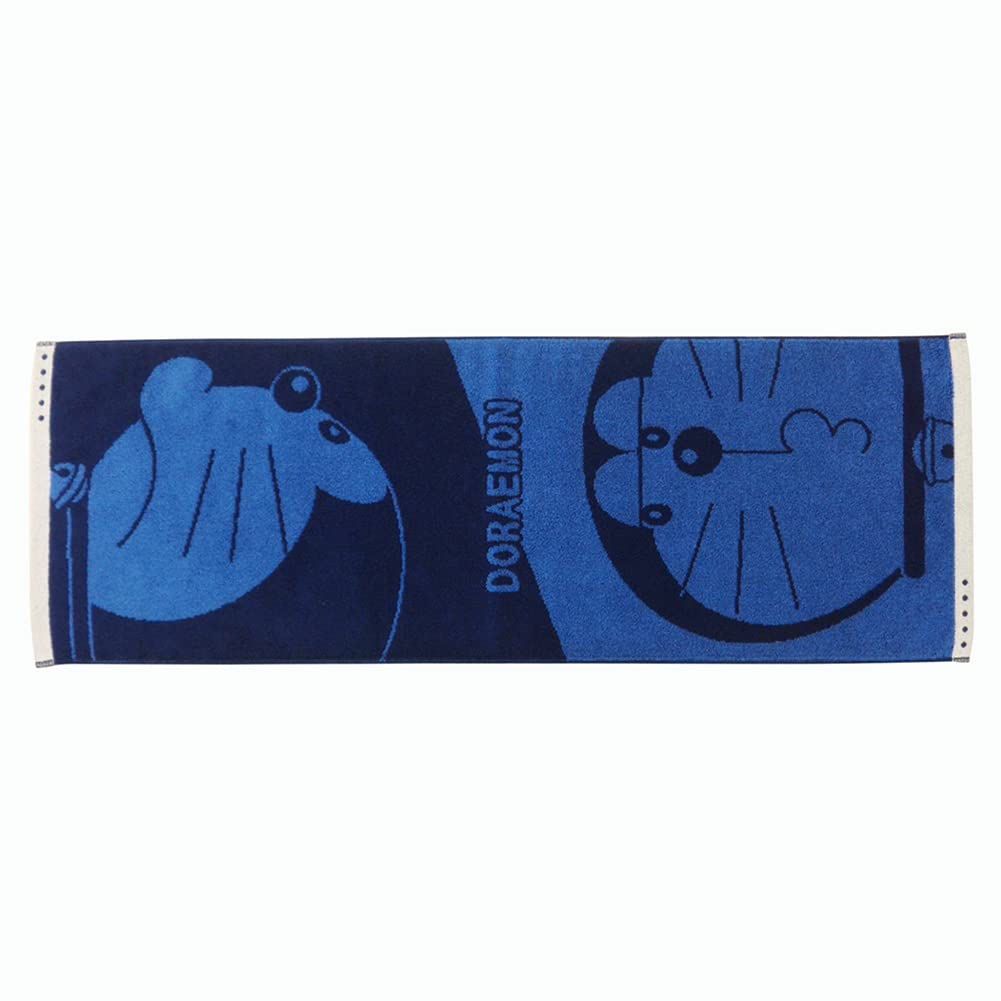 Kusubashi Mon Ori Face Jacquard Doraemon Slim Indigo Approximately 28 x Towel, Towel, Towel, Blue, 80cm, A-89205-31-B