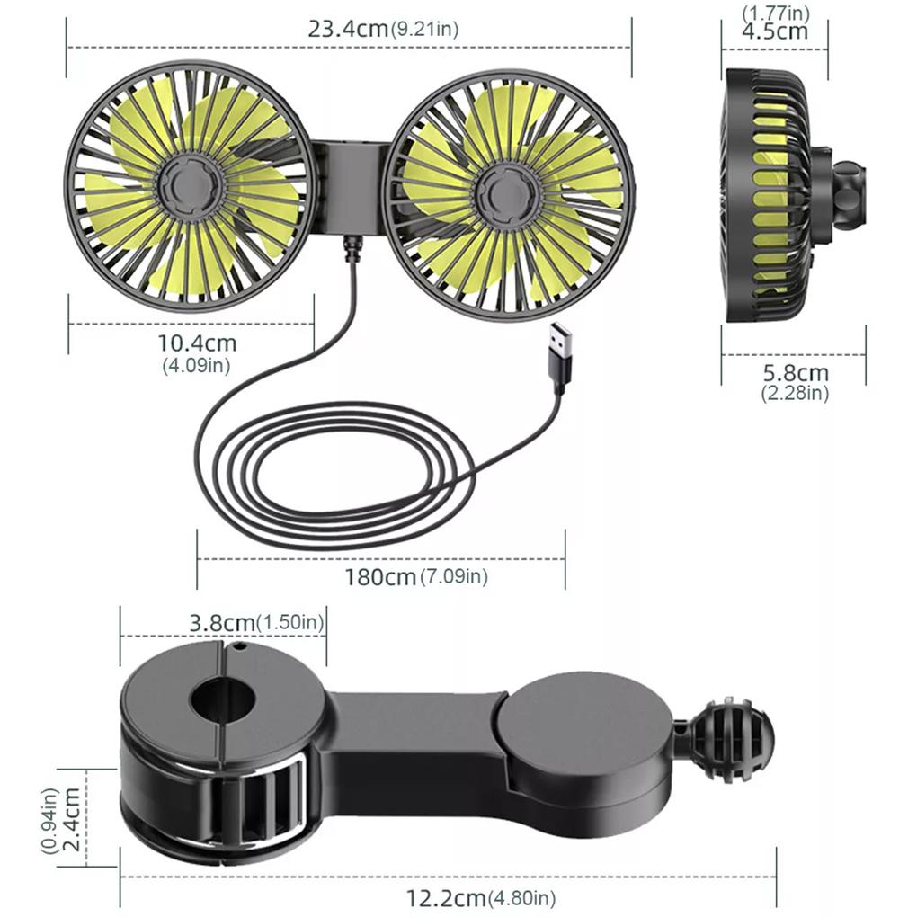 Adjustable Cooling Fan For Car Seat Back Efficiently Circulate Air With 360-degree Rotation Car Fan