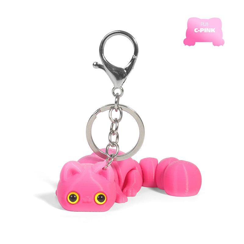 

Ovly 3D печатный милый кавайный брелок для ключей Lucky Kawaii Cat, подвижный брелок для сумки автомобиля, подарочный аксессуар, модель, фигурки, игрушки, подарок для детей, игрушки для снятия стресса розовый