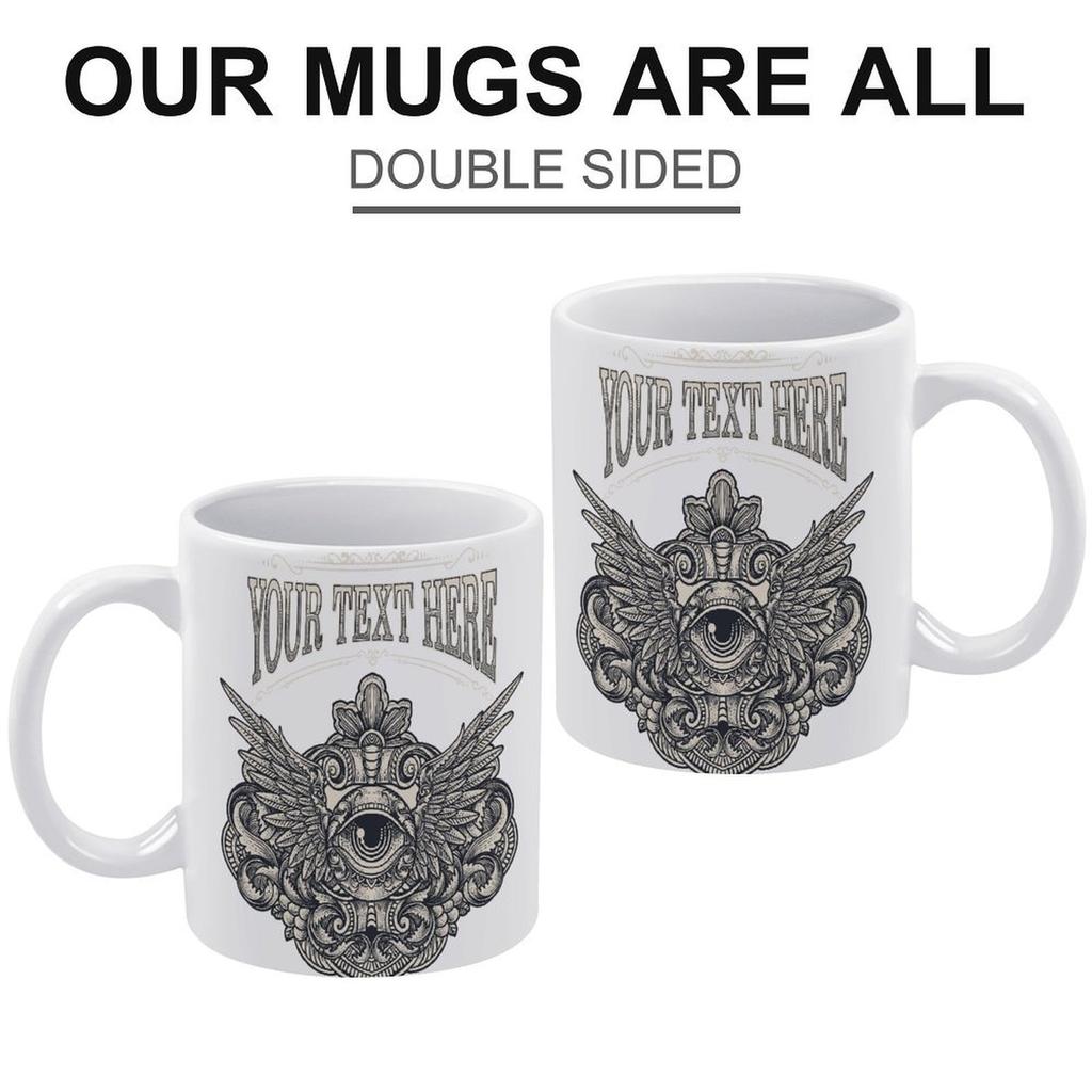 11 oz weiße Kaffeetasse mit glänzend bedruckten Seiten, bequemem Griff und langlebigem Gefühl, perfekt für tägliche warme Getränke