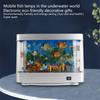 Virtual Baby Aquarium Night Light LED Aquarium Decors Light Cartoon Lamp with Moving Fish