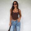 Women Small Fragrance Sexy Slim Fit Lace Trim Solid Color Camisole Top