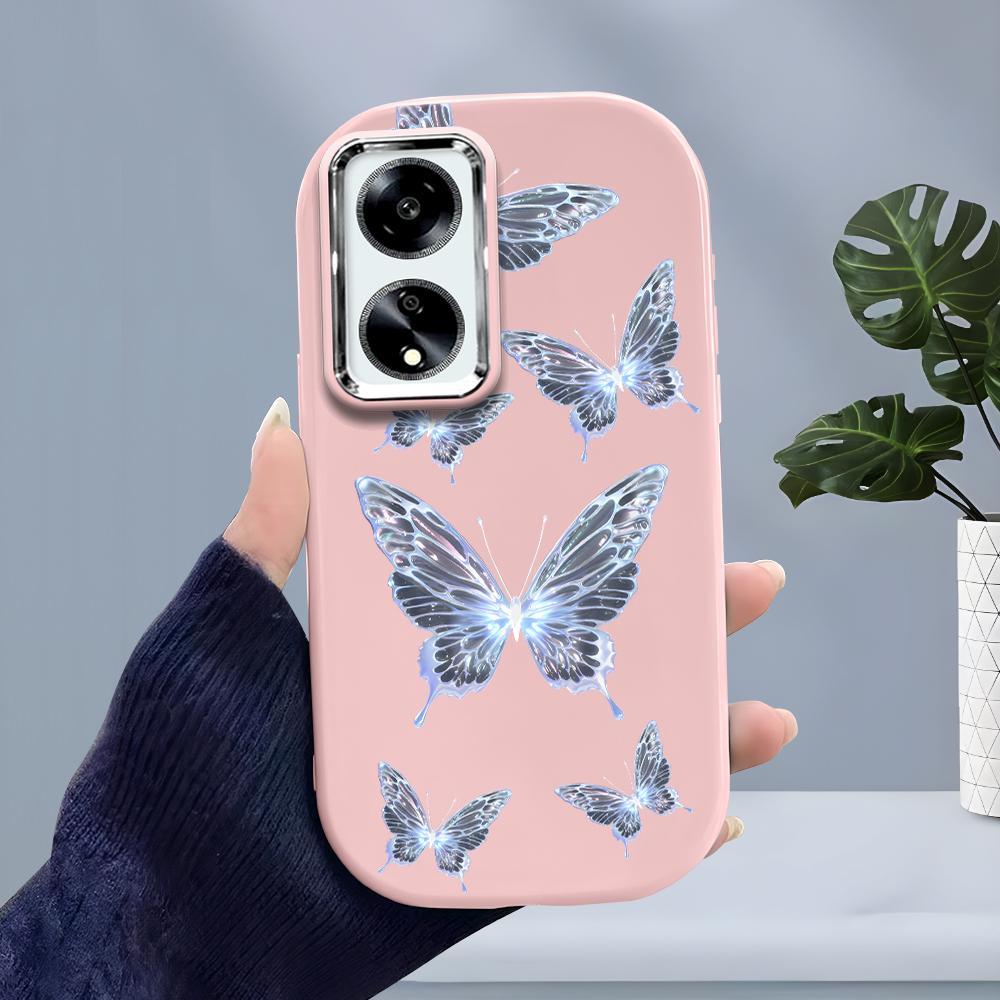 Jednobarevný stříbrný okraj čočky měkký tekutý silikon nárazuvzdorný obal na telefon pro iPhone Samsung Huawei Honor Xiaomi Redmi OPPO Realme Vivo Infinix Tecno