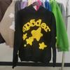 Sp5der 555555 Pěnový Potisk Tepláková Souprava Oversized Mikina Tepláky Streetwear Zimní Outfit