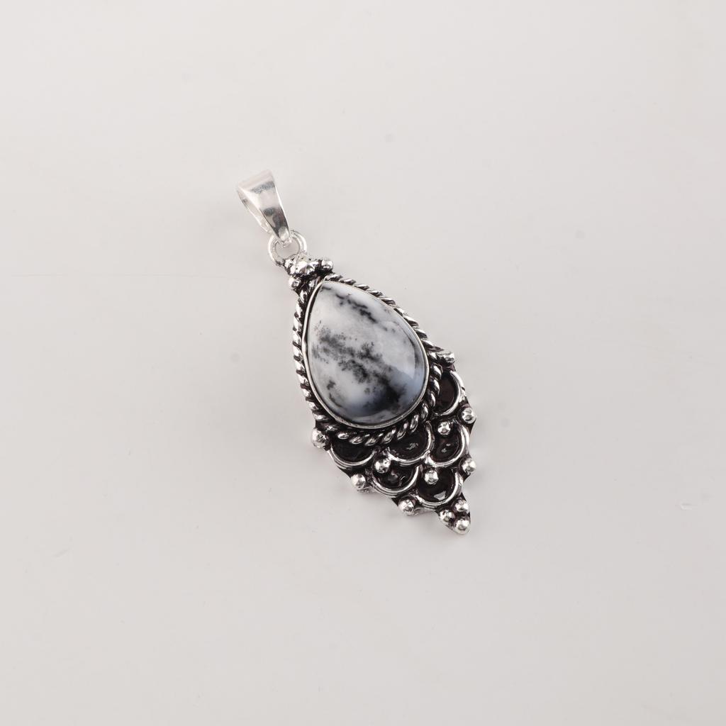 Dendritic Opal Gemstone 925 Sterling Silver Jewelry Pretty Pendant 1.5" For Her PP-70-28