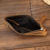 Crazy Horse Leather Zipper Wallet Simple Style Coin Purse With Key Chain For Car Key Purse Genuine Leather Men Women Coin Bag