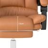 High Back Vibration Massage Office Chair, Heated Reclining PU Leather Computer Chair with 135 Degrees Reclining Back and Footrest, Light Brown