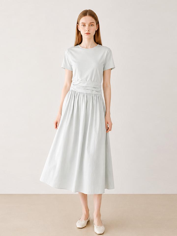 Page Flynn Waist Shirred Color Block Dress_P6Bop015C