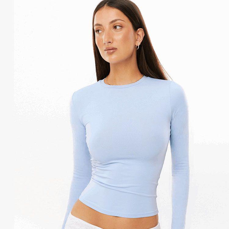 Women's Slim Fit Long Sleeve Sports Top for Running & Yoga - Spring/Autumn Style