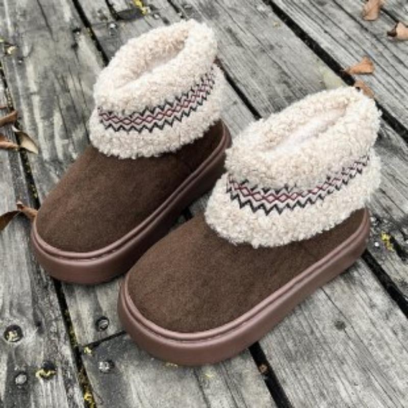 Winter New Platform Snow Boots Women's Velvet Warm and Comfortable Versatile Snow Cotton Shoes
