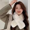 New Autumn/Winter Plush Warm Scarf for Girls Cute Korean Fashion Imitation Rabbit Fur Scarf Thickened Outdoor Windproof Scarfs