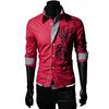 Single-breasted Chinese Style Shirt Turn-down Collar Long Sleeve Men Autumn Top for Daily Wear