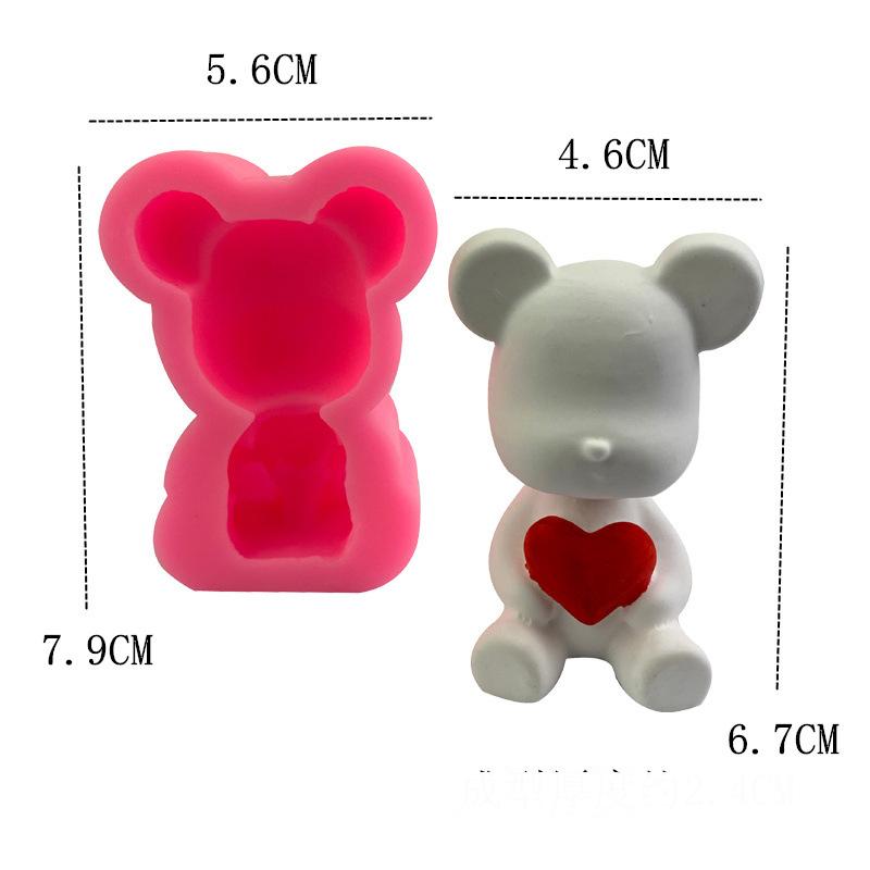 Cake Dressing Love Bear Mould Fondant Chocolate Liquid Silicone Mould Tanabata Valentine's Day