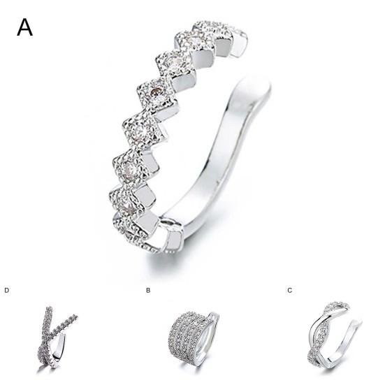 1 Boucle d'oreille à clip Géométrique Strass Bijoux Étincelants Style Coréen Manchette d'oreille pour Mariage