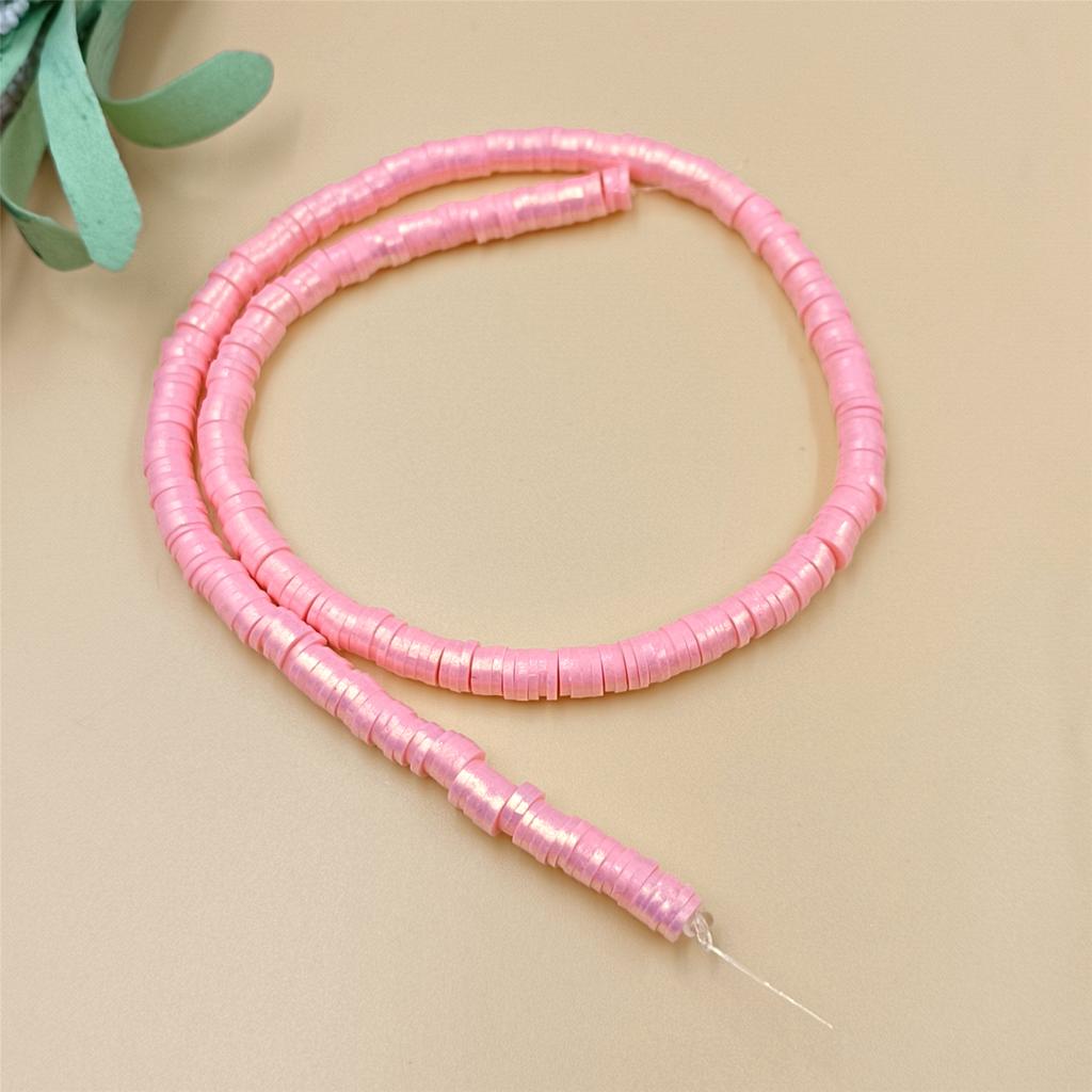 1 Sıra Kolye 7 Renk Bileklikler 6mm Sedefli Toz DIY Takı Yapımı İçin Gevşek Boncuklar Polimer Kil Moda 350 Adet Ara Boncuk