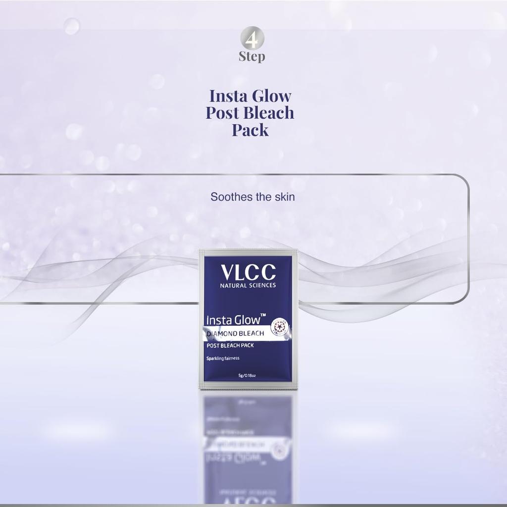 VLCC Insta Glow Diamond Bleach 402g Pack Of 1 With Diamond Powder For Skin Brightening And Glow