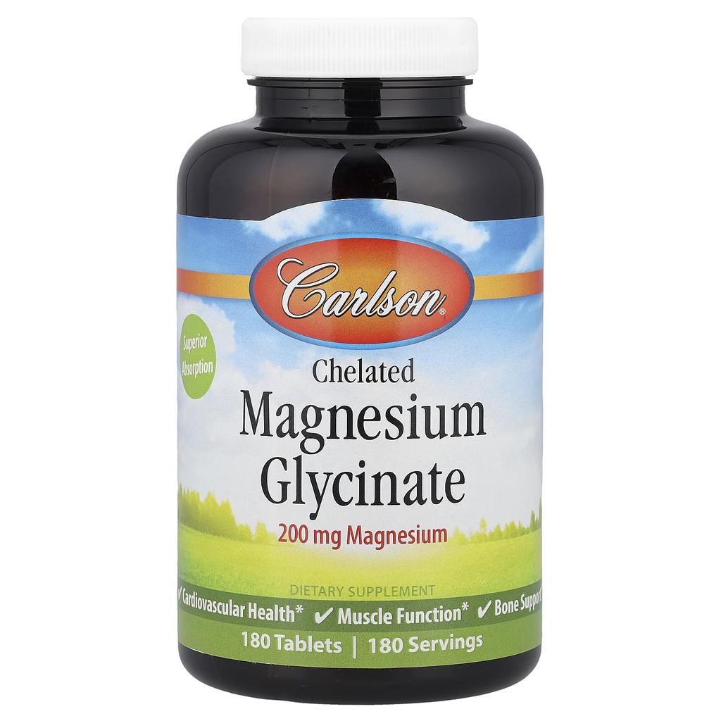 Chelated Magnesium Glycinate, 200Mg, 180 Tablets